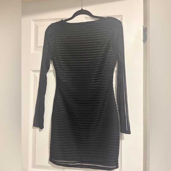 Charlotte Russe Black Textured Long Sleeve Dress - Picture 2 of 5
